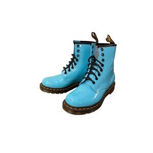 Dr Martens Doc Marten 1460 Neon Blue Boots Women 6 Smooth Leather NWOT